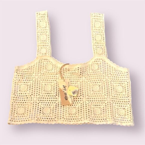 DRY GOODS New In Crochet Crop Tank Top *NEW* - Picture 1 of 8